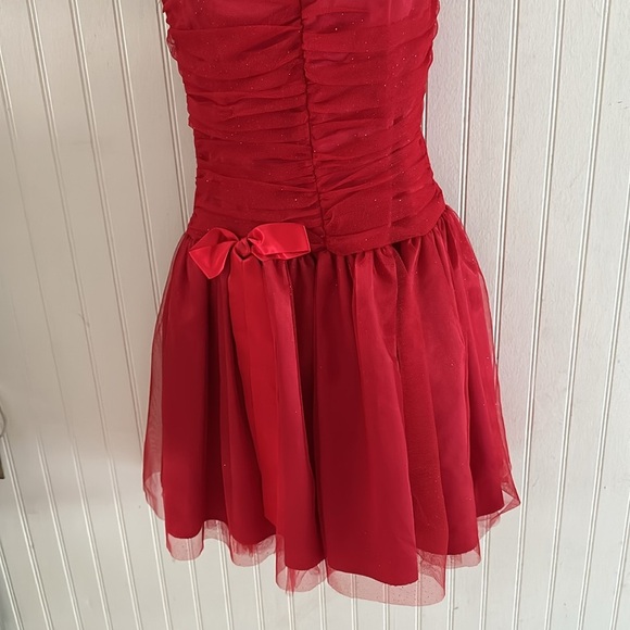 Like new! Jessica McClintock x Gunne Sax Spaghetti Strap Red Dress sz 5 - Picture 5 of 11